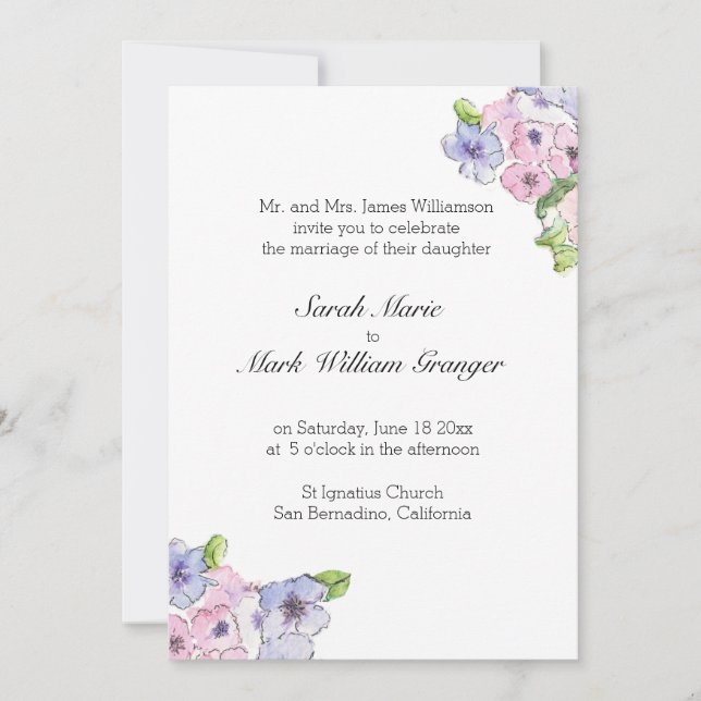 Blå och lila explosion - inbjudan (Framsida)