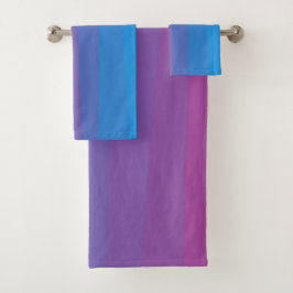 Blå och lila färg gradient rand Towel