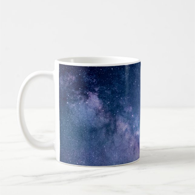 Blå och lila galaxi digital kaffemugg (Vänster)