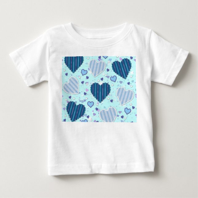 Blå och lila hjärtan t shirt (Framsida)