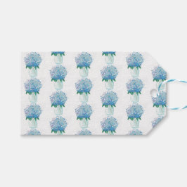 Blå och Lila Hydrangea Presentetikett