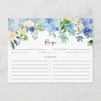 Blå och Lila Hydrangeas Recept Card
