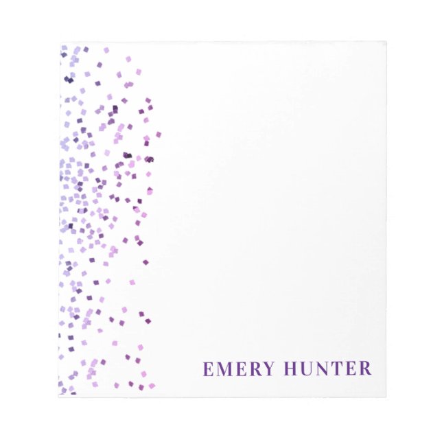 Blå och Lila i utspridd Glitter Anteckningsblock (Framsida)