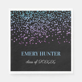 Blå och Lila i utspridd Glitter Pappersservett
