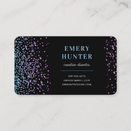 Blå och Lila i utspridd Glitter Visitkort