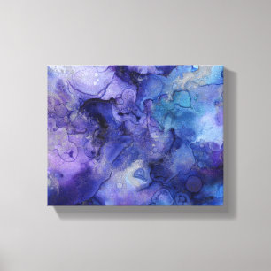 blå och lila inslagen canvas