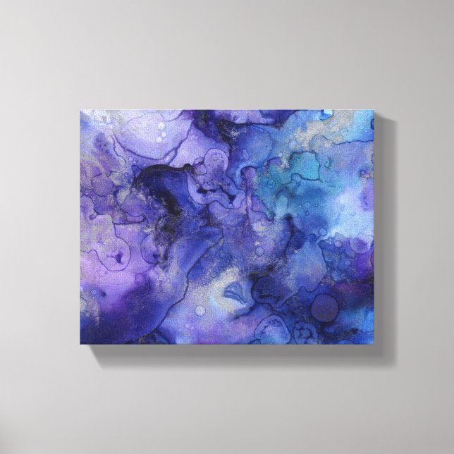blå och lila inslagen canvas (Framsida)