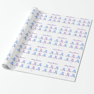 Blå och lila isskridskor presentpapper