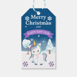 Blå och Lila Julmajs Presentetikett