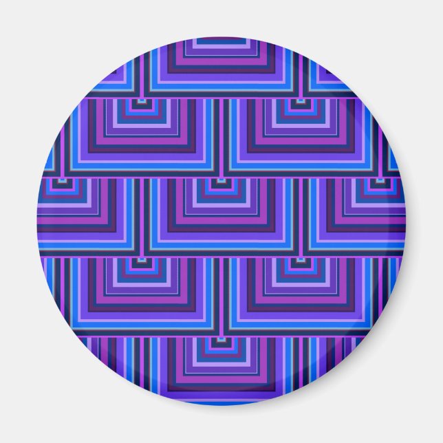 Blå och lila kvadratiska skalor magnet (Framsidan)