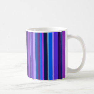 Blå och lila lodrät rand kaffemugg