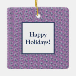 Blå och Lila Löv Julgransprydnad Keramik