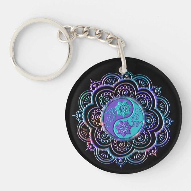 Blå och lila mandala (Framsidan)