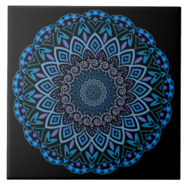 Blå och Lila Mandala Ceramic Tile Kakelplatta
