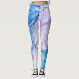 Blå och Lila Marcular Leggings