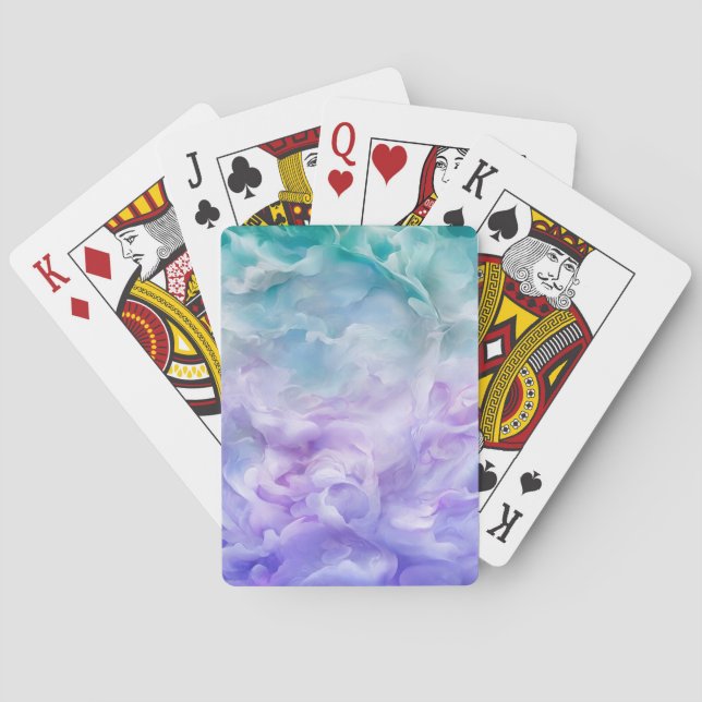 Blå och lila molnvirvel casinokort (Baksidan)