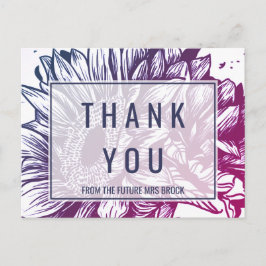 Blå och Lila Ombre Solblommor Tack Vykort