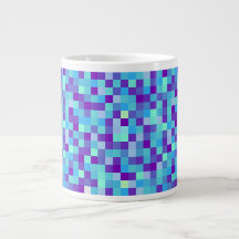 Blå och lila Pixel Mönster Mugg