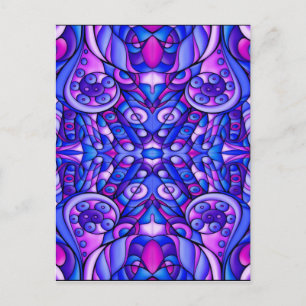 Blå och Lila Psychedelic Swirls Vykort