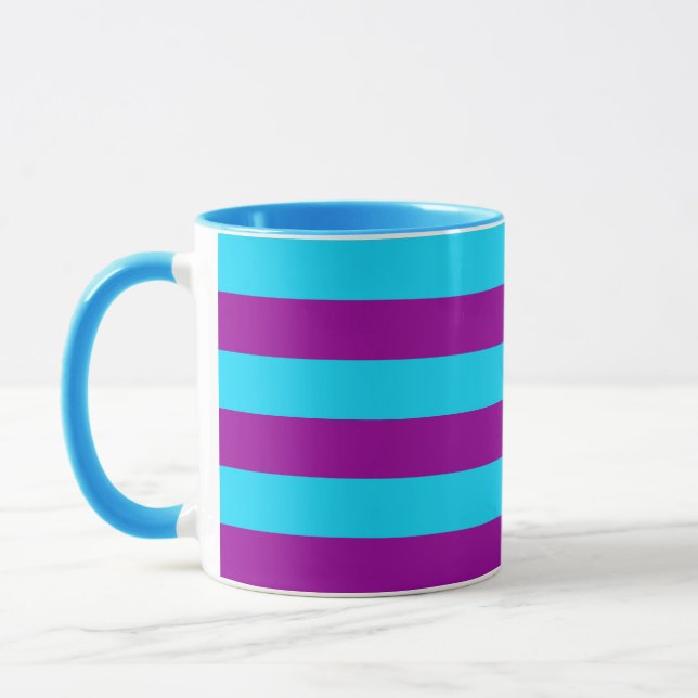 Blå och Lila Rand Design Mugg (Vänster)