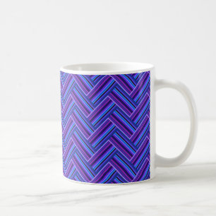 Blå och lila rand dubbla väv kaffemugg