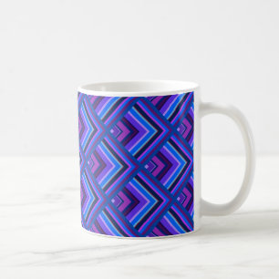 Blå och lila rand mönster kaffemugg