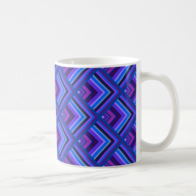 Blå och lila rand  mönster kaffemugg (Höger)