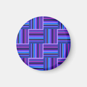 Blå och lila rand väv mönster magnet