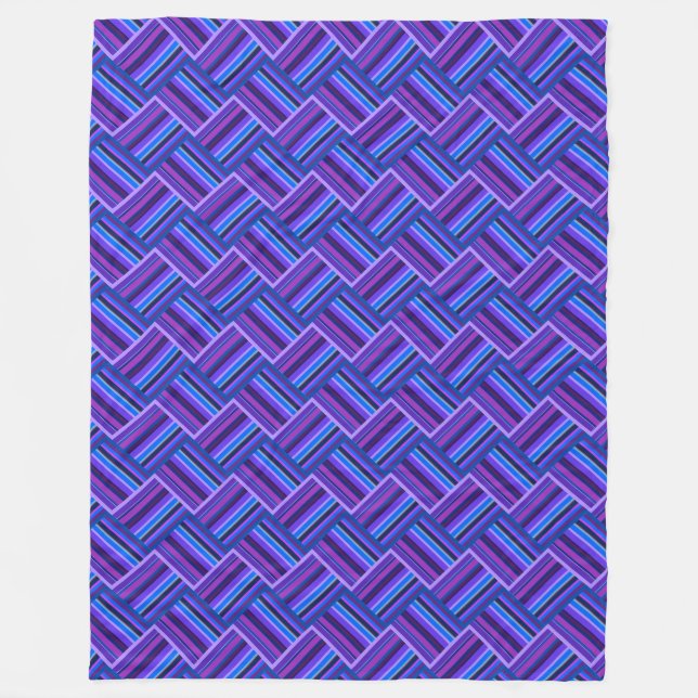 Blå och lila rand weave fleecefilt (Framsidan)