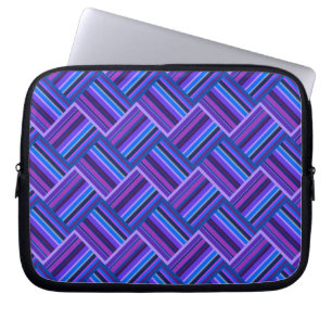 Blå och lila rand weave laptop sleeve