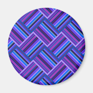 Blå och lila rand weave magnet