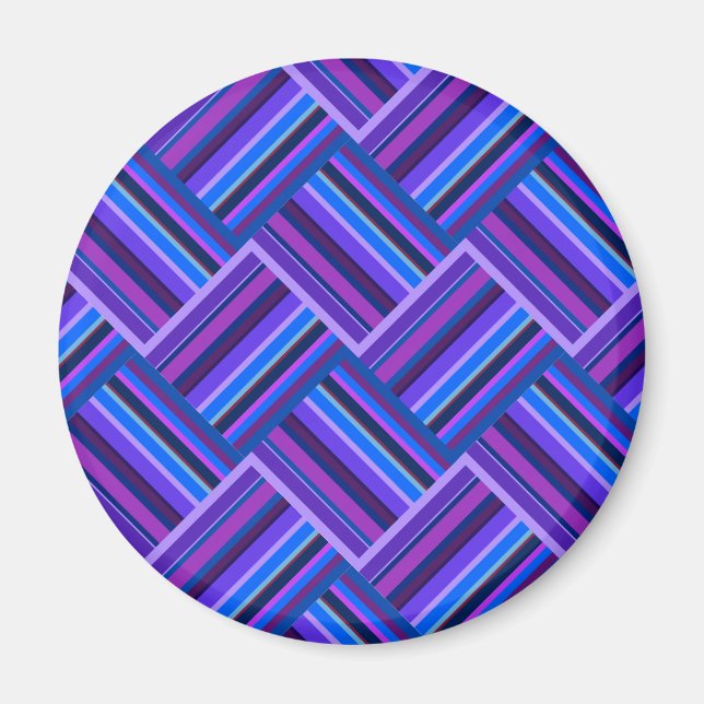 Blå och lila rand weave magnet (Framsidan)