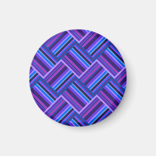 Blå och lila rand weave magnet