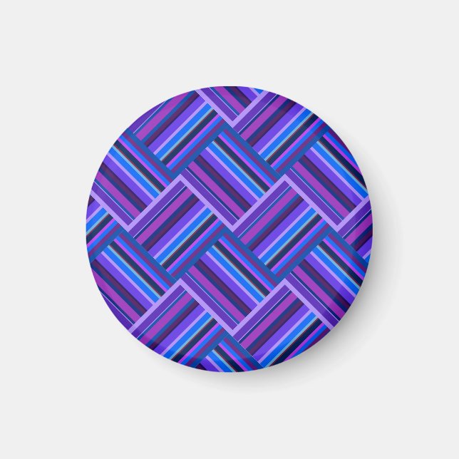 Blå och lila rand weave magnet (Framsidan)