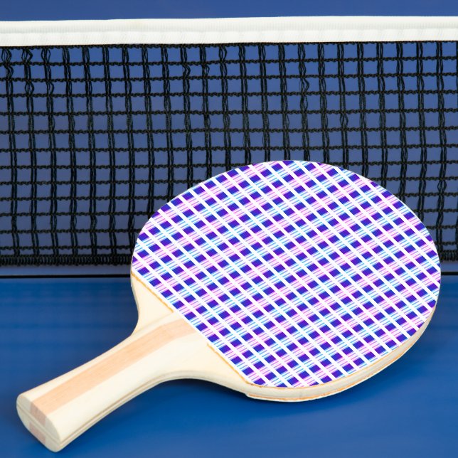 blå och lila randig elektrisk retro pingisracket (Insitu)