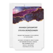 Blå och lila rymd och stjärnor Modern bröllop