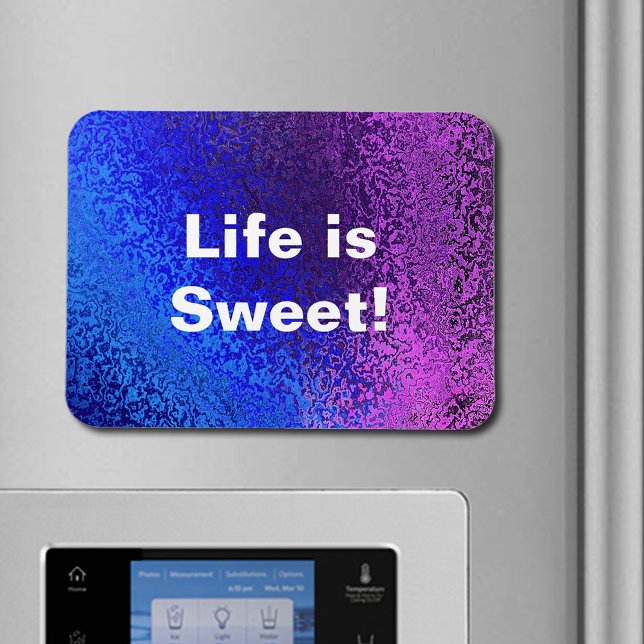 Blå och Lila Shiny Abstrakt Life är sötat Magnet (Blue & Purple Shiny Abstract Life is Sweet Magnet)