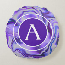 Blå och Lila Silky Marble Monogram Brev
