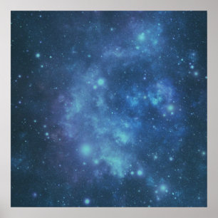 Blå och Lila Space-bild Poster