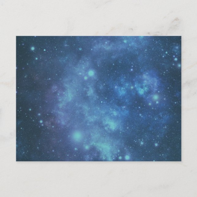 Blå och Lila Space-bild Vykort (Framsida)