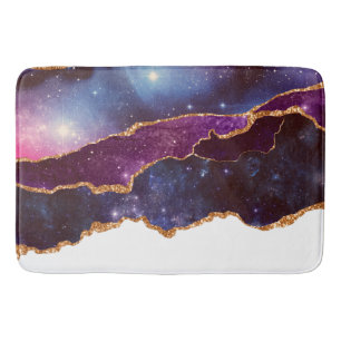 Blå och Lila Space och stjärnor Modern Agate Badrumsmatta