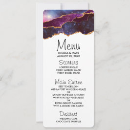 Blå och Lila Space och stjärnor Modern Agate Inbjudningar