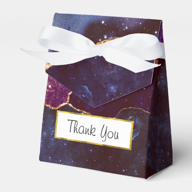 Blå och Lila Space och stjärnor Modern Agate Presentaskar (Framsidan Sidan)