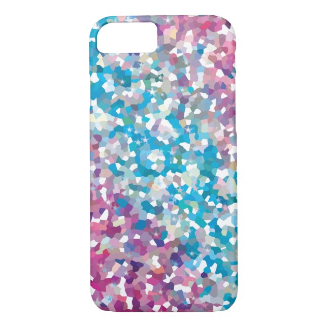 Blå och Lila Sparkly Winter Snö Abstrakt Art Case-Mate iPhone Skal (Baksida)