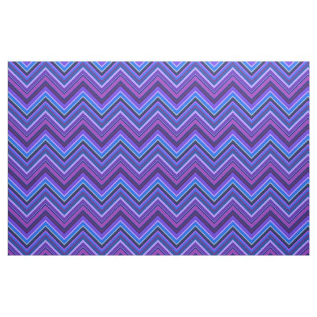 Blå och lila zigzag rand tyg (Fat Quarter)