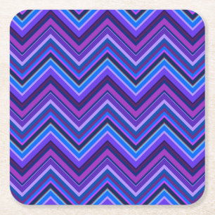 Blå och lila zigzag rand underlägg papper kvadrat