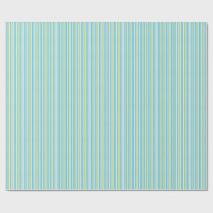 Blå och limmad grön stripe presentpapper