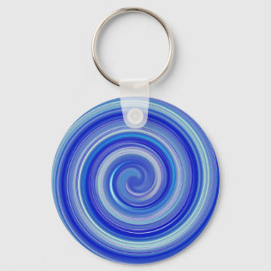 Blå och ljusblå spiral nyckelring