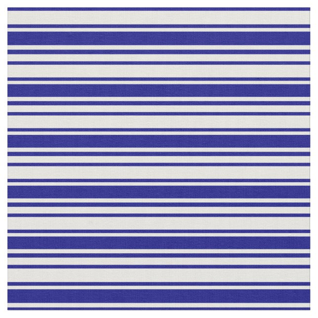 Blå och mint Cream Stripe Mönster Tyg (Närbild)