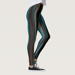 blå och orange abstrakt leggings